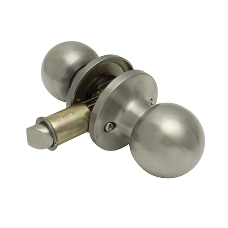 Global RV/Manufactured Housing Interior Lockset, Ball Style Knob, Passage/Non-Locking, Stainless Steel LSB-R2-SS